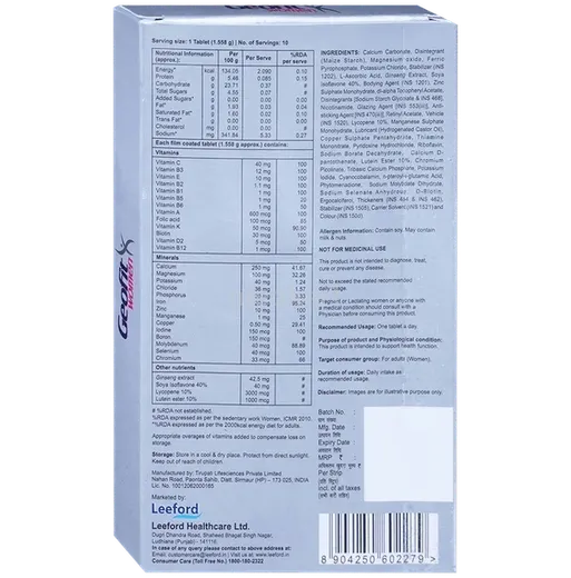 geofit women tablet 10's